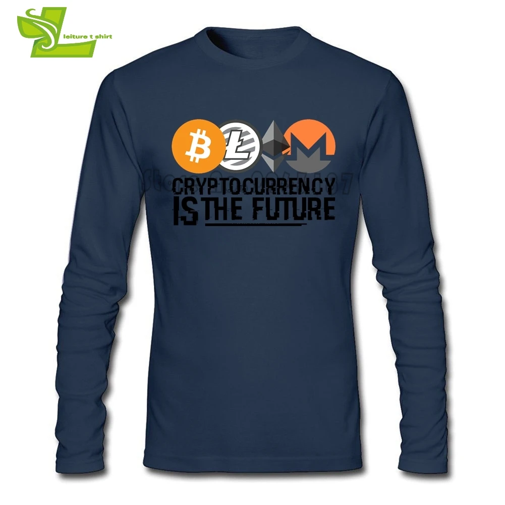 Monero Мужская футболка крутая свободная на заказ с длинным рукавом и круглым