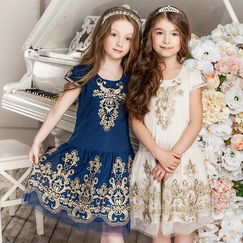 2019 New Girls Mesh Dresses Summer Baby Princess Dress For Party Kids Cute Children Clothing Embroidery | Детская одежда и обувь