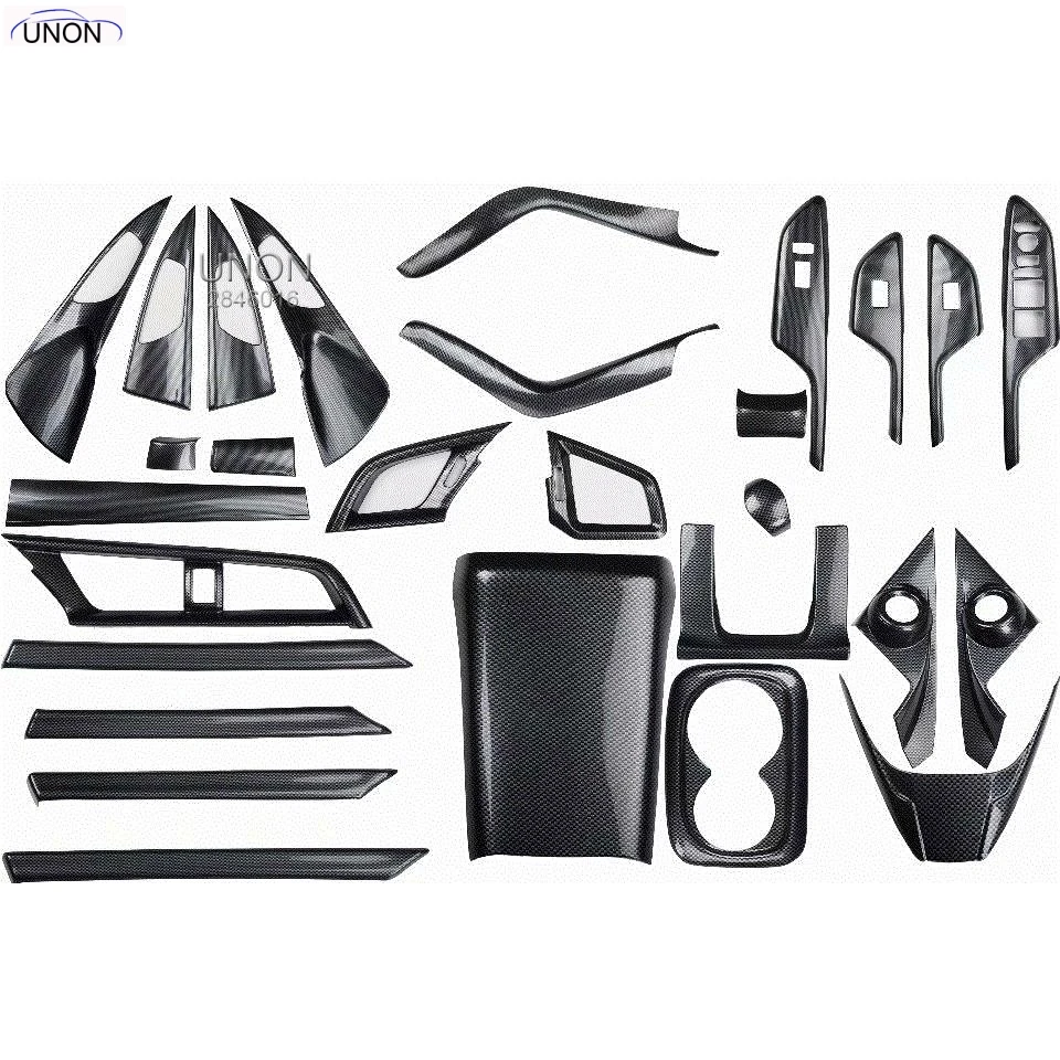 Carbon Fiber 28pcs 28 шт. для Honda Civic 10TH Generation ABS углеродное волокно краска Передняя приборная панель вентиляционная панель внутренняя дверь интерьер - Название цвета: Carbon Fiber 28pcs