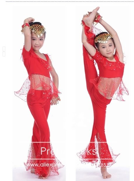 Бесплатная доставка платье для танца живота девочек размеры от 110 до 140 см Размеры