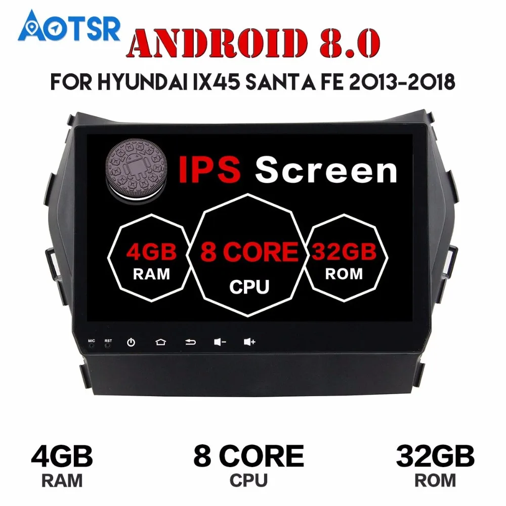 9 дюймов Android 7 1 8 0 Автомобильный GPS навигатор мультимедийный для Hyundai Santa Fe IX45 2013 2014