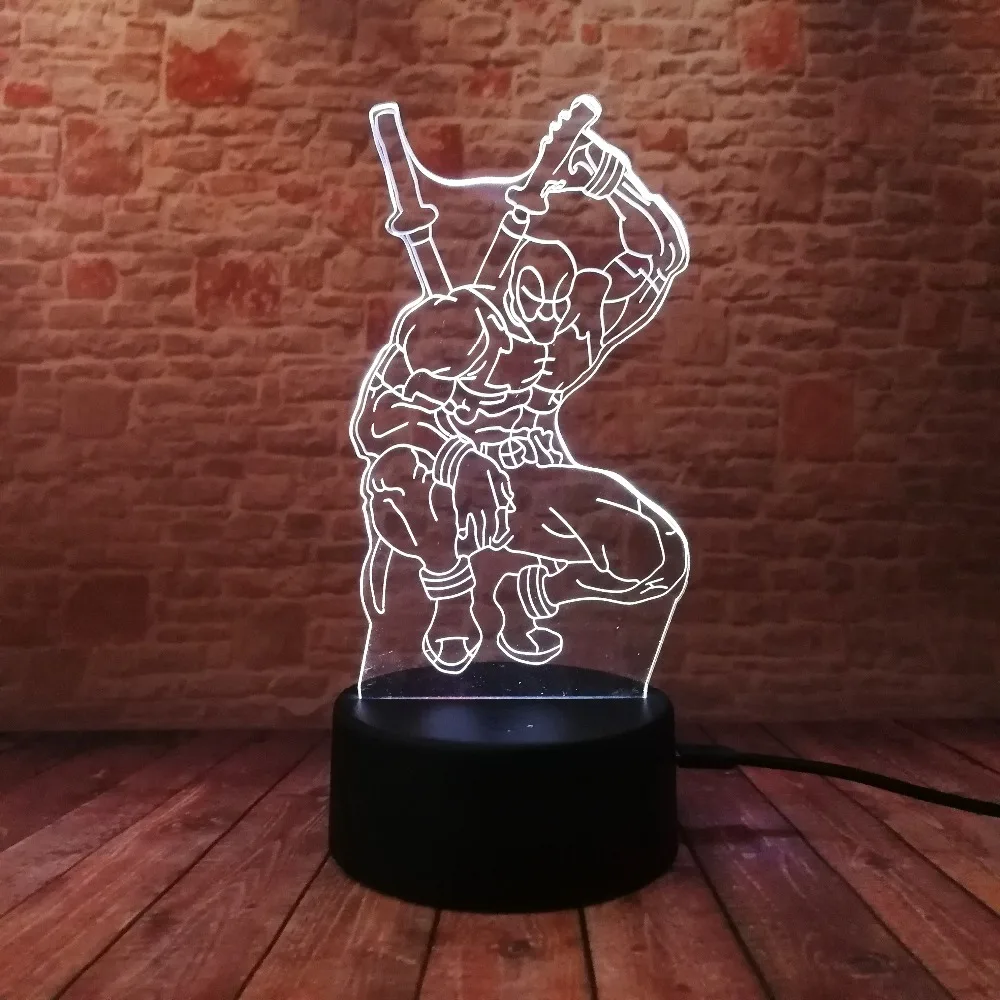5 различных супергероев Человек-паук 3D лампа 7 цветов светодиодный градиентный ночной Светильник дети Lampara спящий творческий подарок на праздник
