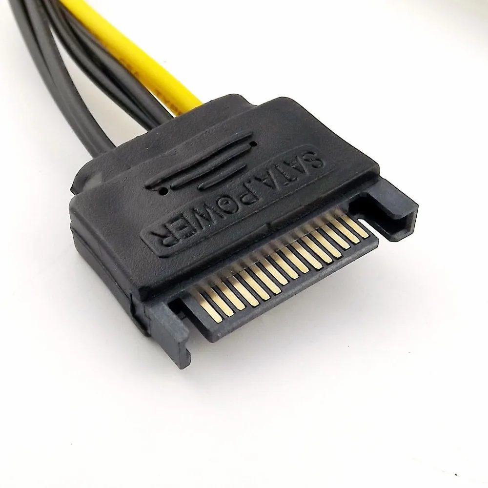 10 шт. SATA 15 контактный штекер к 6 контактному PCI Express карта адаптер питания