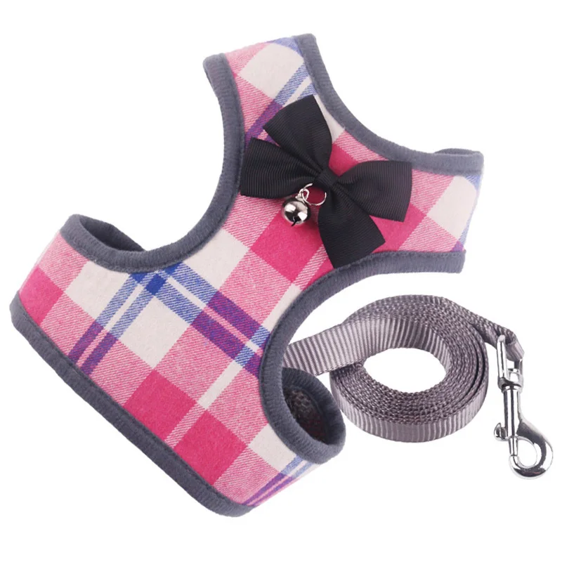 Pink Галстук-бабочка топ Lucky Dog нагрудный ошейник из нейлона и полиэстера прочный нагрудный ремень для домашних животных Легкая регулировка и модная ходьба для домашних животных 810A - Цвет: Pink