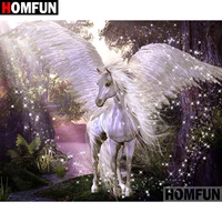 homfun 5d diy diamond painting full squareround drill angel horse embroidery cross stitch gift home decor gift a08005