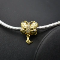 new exquisite butterfly 925 sterling silver rose gold plated dream charms spacer beads charm bracelet jewelry making