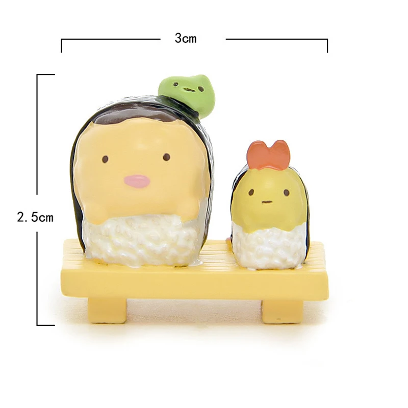 1 шт. вкусные Еда суши Sumikko Gurashi фигуры игрушки ПВХ Сан-х угловая био Животные для