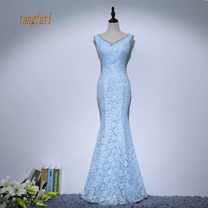 Кружевное платье для матери невесты длинное вечернее русалки с бисером и