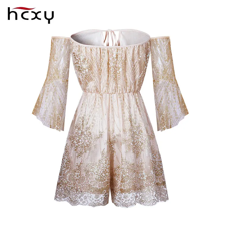 Women Multi-wear V-neck Strapless Sexy Bandage Jumpsuits 2018 Rompers Shiny Lace Printing Beach Summer Palysuits | Женская одежда