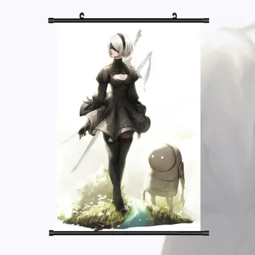 Аниме постер NieR Automata настенный прокрутки для спальни напечатанный рисунок