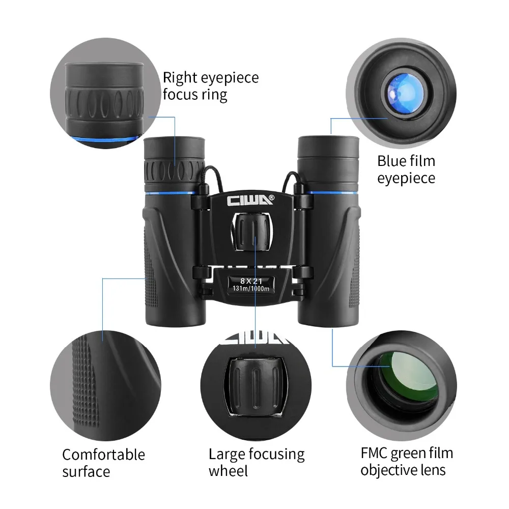 Бинокль CIWA 8x21 Монокулярный визионный король Профессиональный телескоп для охоты на открытом воздухе Спорт дикая природа восхождение на гору Teleskop.
