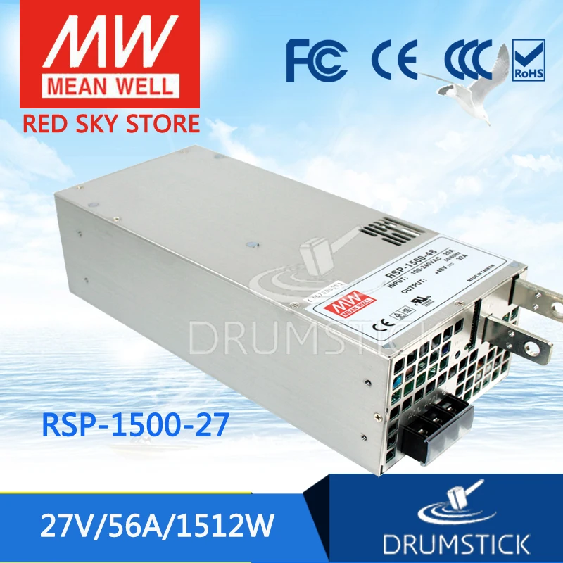 Бренд MEAN WELL представляет RSP-1500-27 27В 56A meanwell RSP-1500 27V 1512W один Выход Питание |