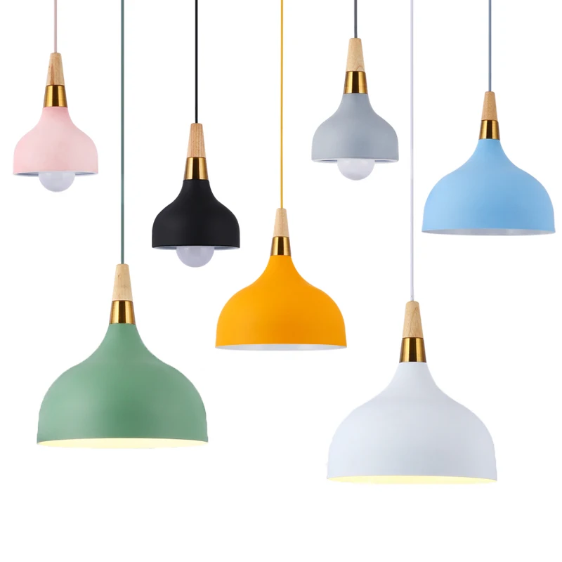 Nordic Restaurant droplight E27 Kitchen Lighting Pendant Lights Modern Wood Light fixtures |