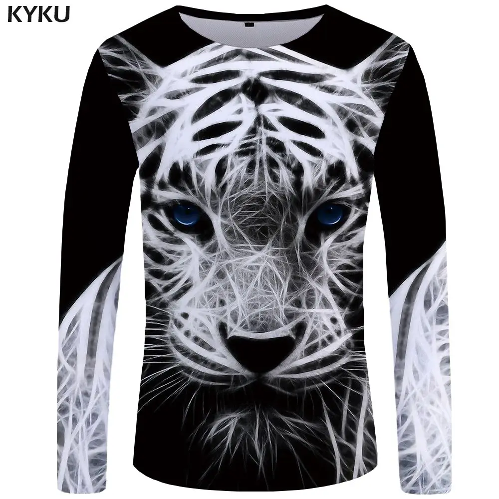 3d t shirt 11 KYKU Tiger Футболка мужская футболка с длинным рукавом пламя Япония животное крутой принт панк забавная футболка s Рок мужская одежда короткий рукав - Цвет: 3d t shirt 11