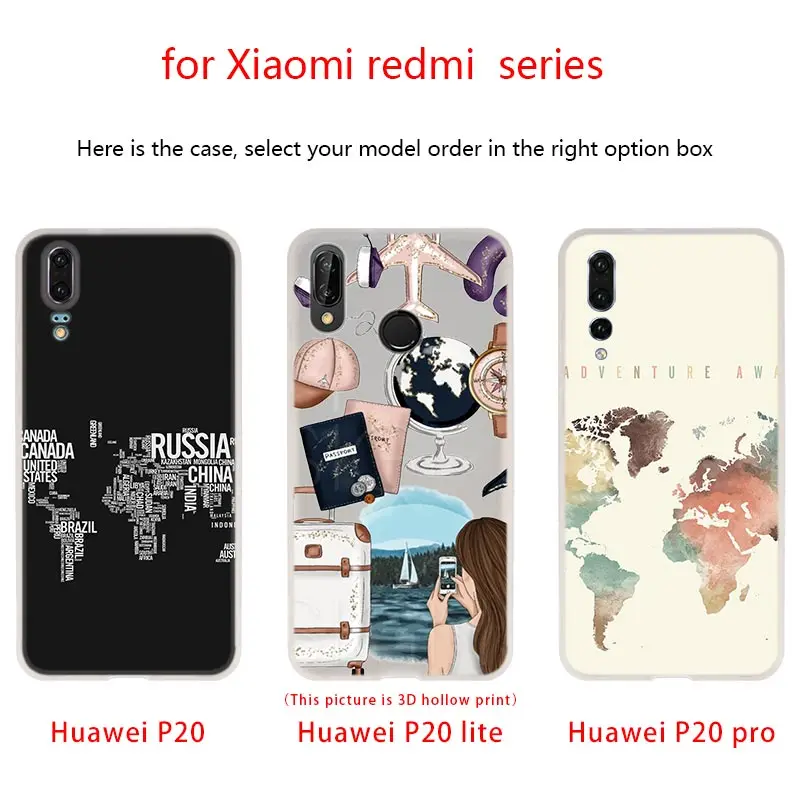 Чехол для телефона из ТПУ с картой мира дорожные планы мягкие чехлы Huawei P40 P30 P20 Pro