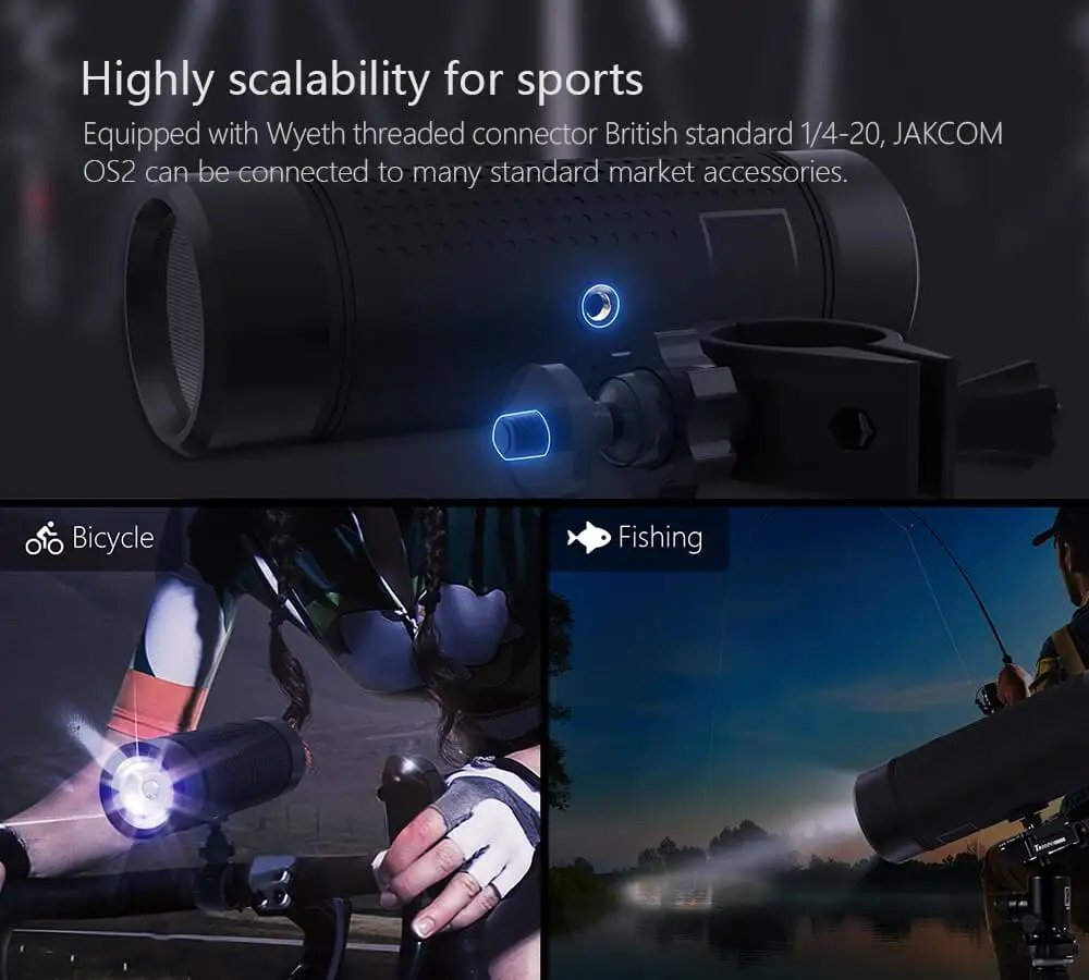 

JAKCOM OS2 Portable wireless bluetooth speaker outdoor waterproof bicycle speaker with powerbank flashlight support TF AUX FM