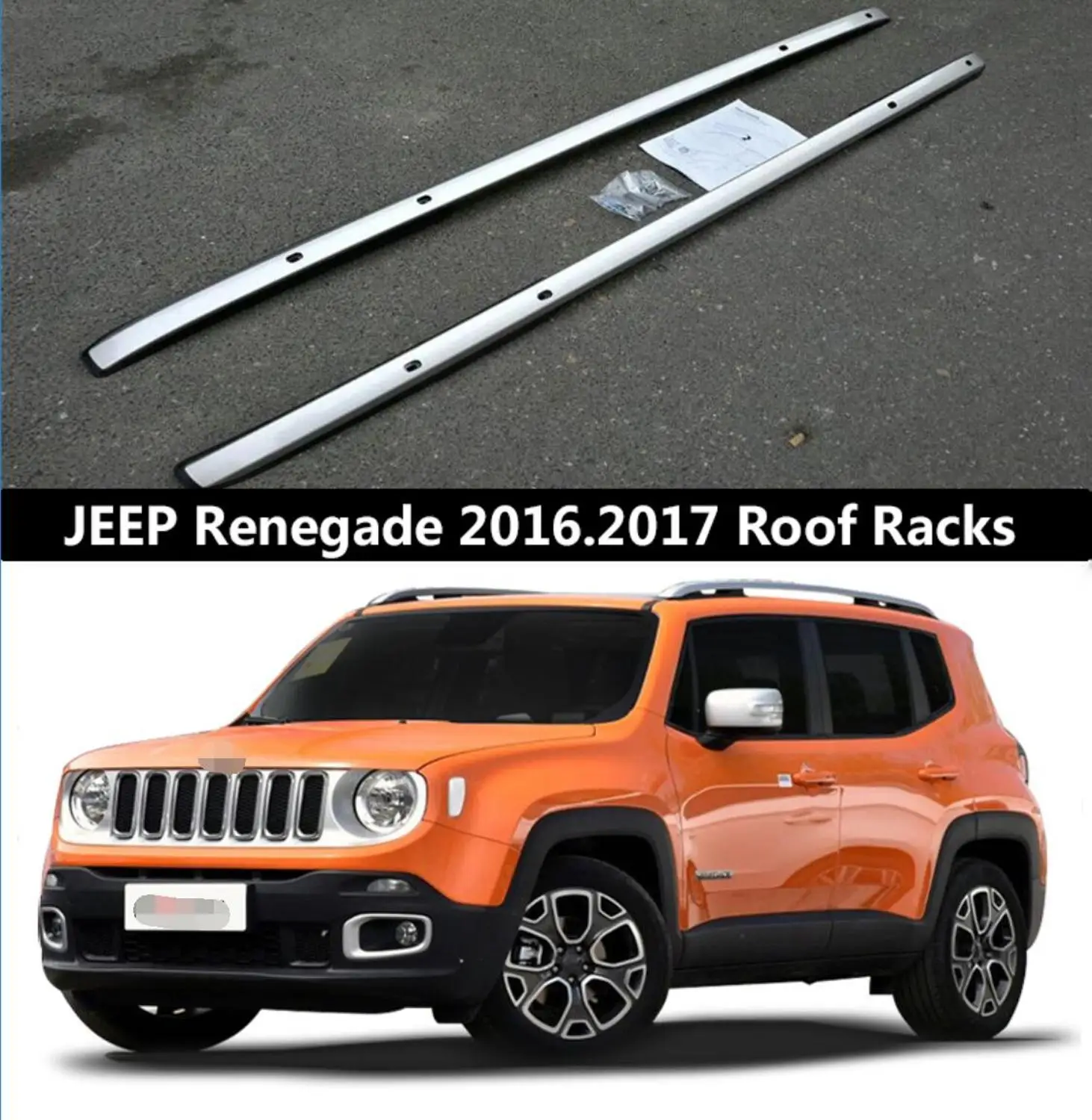 Для JEEP Renegade 2016 2017 алюминиевый сплав Серебряный Топ рейки на крышу стойки боковые