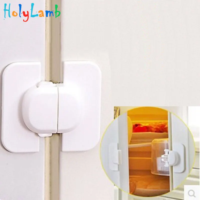 Cerradura de refrigerador para el hogar, cerrojo de seguridad para ni&ntilde;os peque&ntilde;os, gabinete, 3 unids/lote-1