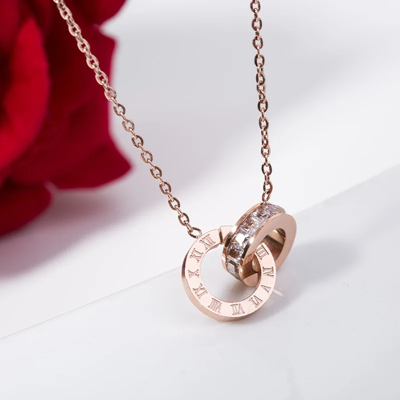 

Luxury Digital Necklace Women's Wedding Party 316L Stainless Steel Gift Box