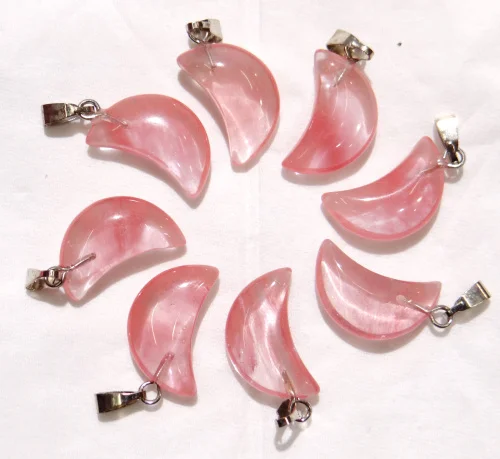 Оптовая продажа модных кварцевых кристаллов Natuursteen tiger eye Opalite Mix Onyx Bedels Moon Hangers Voor