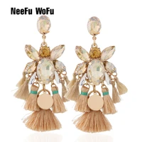 neefu wofu bohemian tassel earring glass earrings insect large fashion charm earrings for woman brinco ear oorbellen