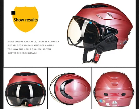 J ZEUS дышащие мотоциклетные полушлемы скутер шлем с открытым лицом Casco Moto Mujer анти-УФ Casco para Motocicleta маска Capacetes - Цвет: J