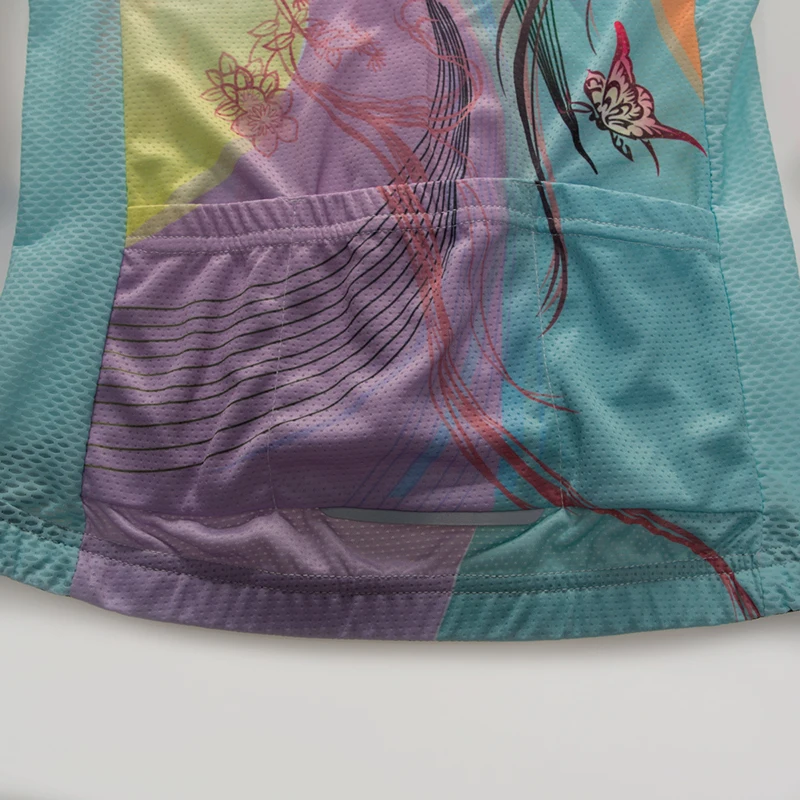 

Women Short Bicycle Cycling Sets Quick Dry Butterfly Pattern 3D Padding Cushion Sport Jerseys Customized/Wholesale Service