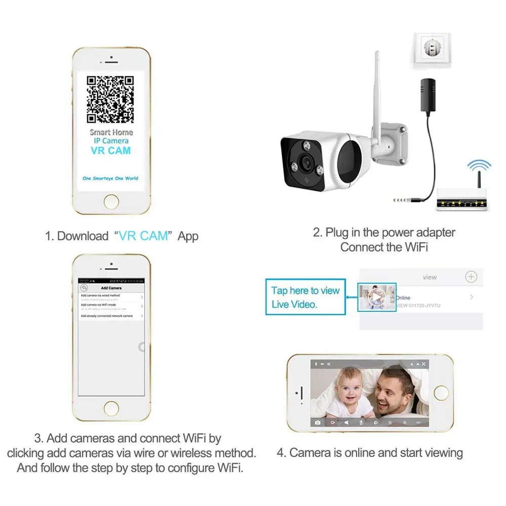 MX Full HD 1080 P Wi Fi IP Камера 2mp открытый Водонепроницаемый обнаружения движения 2.4 г