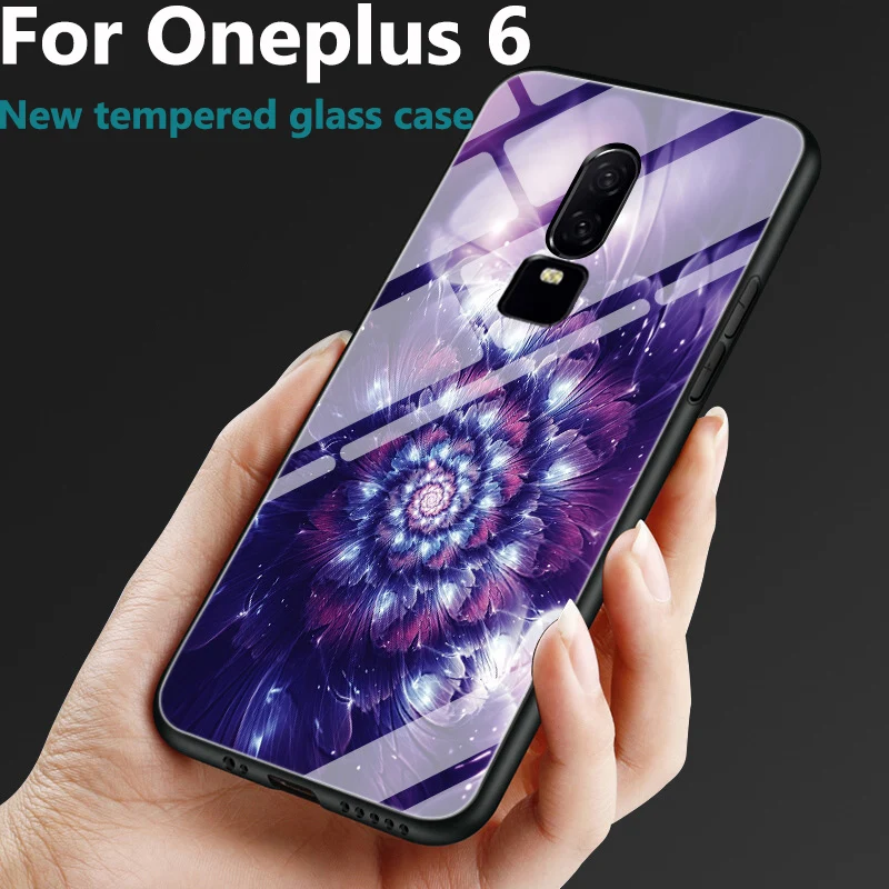2 шт. чехол из закаленного стекла для OnePlus 6 модный зеркальный OnePlus6 1 + чехлов