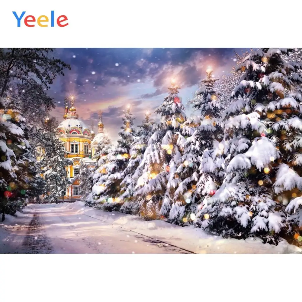 Yeele Рождественские фоны для фотосъемки Bokeh огни замок семья вечерние