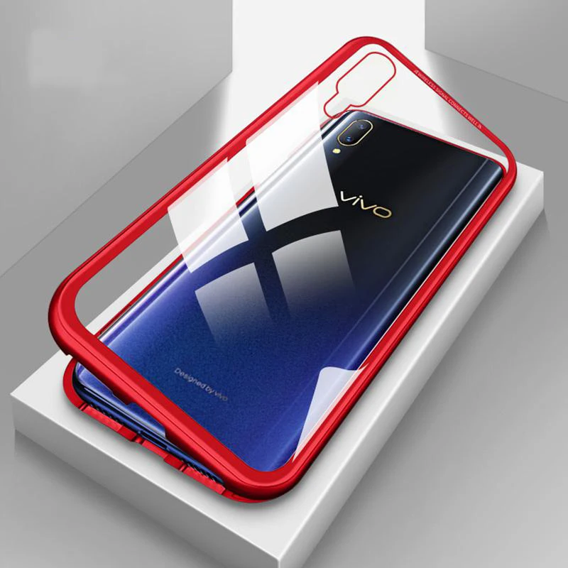 Чехол KINBOM для Vivo V11 Pro V9 Y85 X9 с магнитной адсорбцией металлический Прозрачный чехол