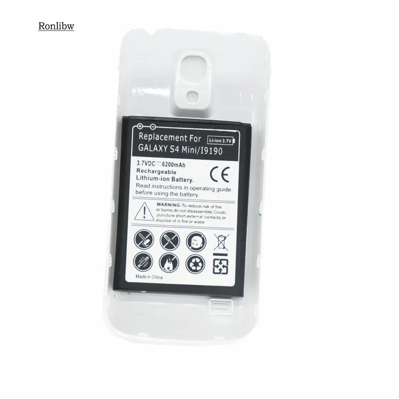 Ronlibw 6200mAh B500BE B500AE Расширенный аккумулятор + 2 цвета замена крышки для Samsung Galaxy S4 mini