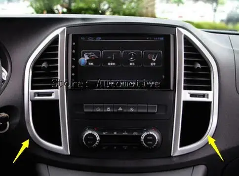 

Матовая Внутренняя средняя консоль из АБС-пластика для Mercedes-Benz Vito W447 2014 - 2016 2017, вентиляционное отверстие, обшивка, Стайлинг