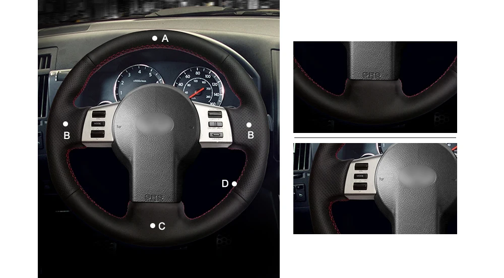 MEWANT черный чехол рулевого колеса автомобиля из натуральной кожи для Infiniti FX FX35 FX45 2003-2008 Nissan 350Z 2003-2009
