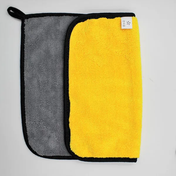 Yellow Gray 1 шт. 40x30 см полотенце для мытья и сушки автомобиля 600gsm супер толстый плюш микрофибра водопоглощающая ткань воск полировка Уход За чисткой - Цвет: Yellow Gray