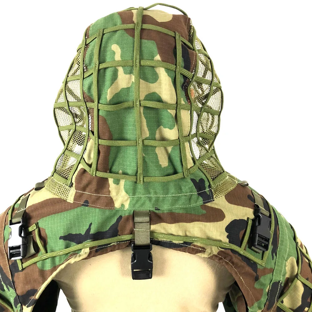 TTGTACTICAL Снайпер Ghillie костюм основа, RIPSTOP камуфляж снайпер Tog Ghillie Hood Лесной/CP/ACU/океан/Цифровой Лесной