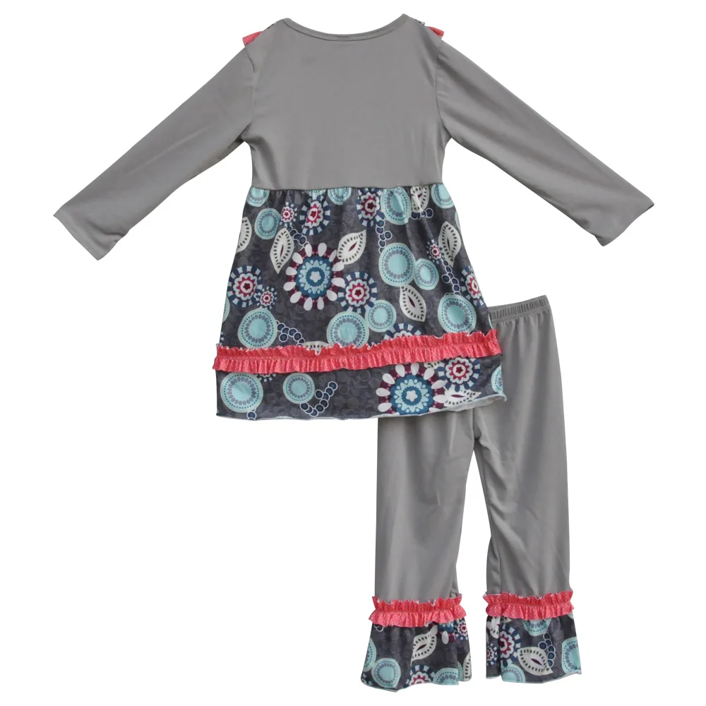 Зимний костюм для маленьких детей Комплекты одежды девочек детское серое платье