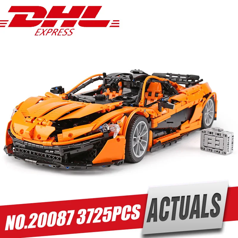 DHL 20087 23018 техника автомобиль MOC 16915 оранжевый Супер гоночный комплект