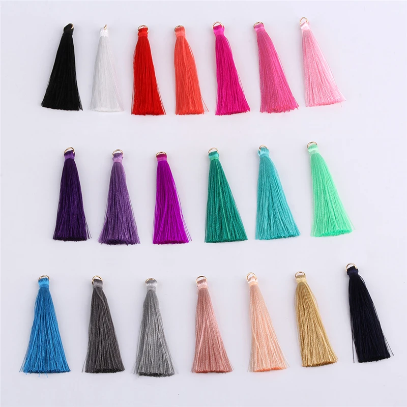 100 шт./лот металлическое кольцо кисточки полиэстер Сделай Сам кисточка 7 см для