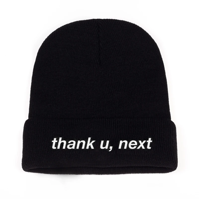 Thank U, Next Beanie Ariana Grande вязанная шапка с вышивкой теплые зимние унисекс Женские Мужские шапки thank u, next