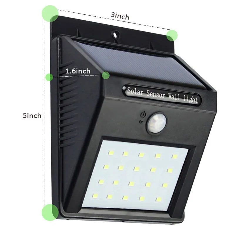 TAMPROAD настенный ночник на солнечных батареях яркий 20 LED датчик движения Детектор
