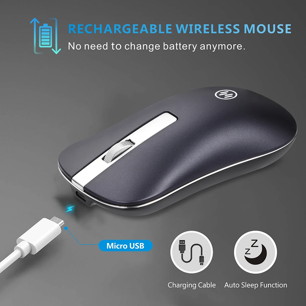 Перезаряжаемая беспроводная мышь, компьютерная, Bluetooth, бесшумная мышь для ПК, ноутбука, 2,4 ГГц, мини USB, эргономичная, Mause, бесшумная мышь