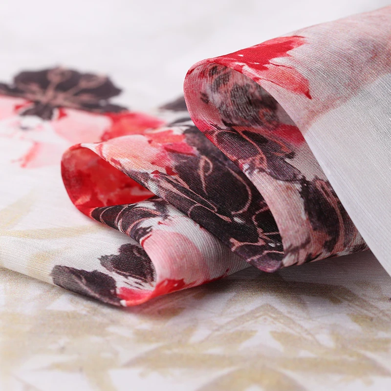 

Digital printing silk linen fabric breathable clothing dress chinese silk fabric natural linen fabric wholesale silk cloth