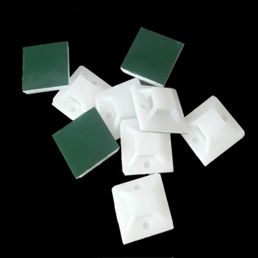 Самоклеящиеся Кабельные кабельные хомуты крепления 100 шт. белый кабель основание