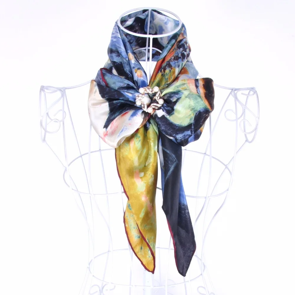 Шёлковый платок для женщин "Танец на Мулен де ла Галетт" Пьера Огюста Ренуара