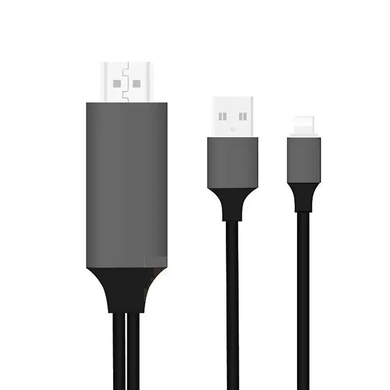 1 шт. 2 м USB 8 Pin к HDMI HDTV AV кабель адаптер для iPhone 7, 7plus 6 S 6 Plus 5s 5 зарядный кабель-адаптер 0,11