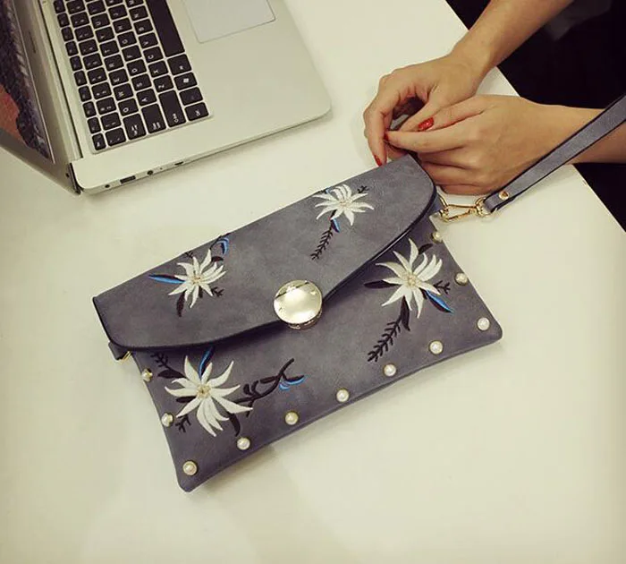 2018 Горячие Для женщин модные сумки цветочный Вышивка узор сумка дамы кошелек