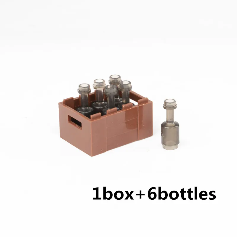 Gray Bottles Мини город аксессуары строительные блоки напитки Бутылка Вина посуда чашки друзья фигурки части кирпичи совместимые игрушки для детей C013 - Цвет: Gray Bottles