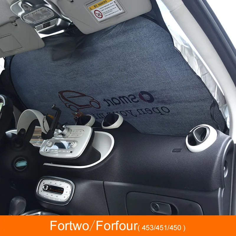 Складной навес от солнца, Теплоизоляционный тент для Smart Forfour Fortwo 453 451 450, тент на лобовое стекло, покрытие автомобиля, автозапчасти - Цвет: Front windshield