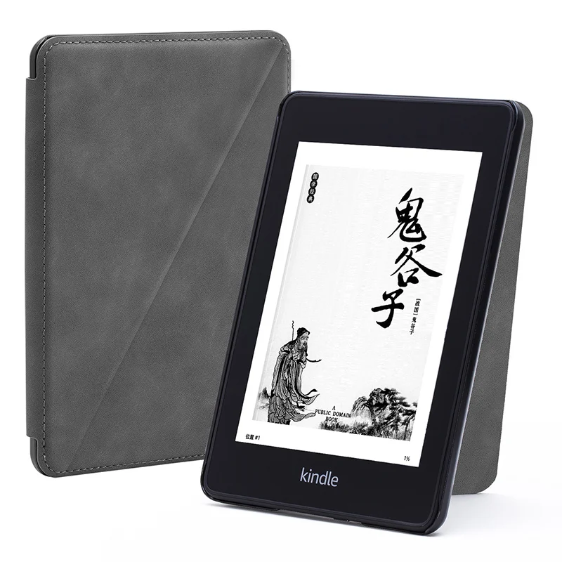 Silver grey Bracket GAUGGER ультратонкий умный чехол из искусственной кожи для Amazon New Kindle Paperwhite 4 10th Generation - Цвет: Silver grey Bracket